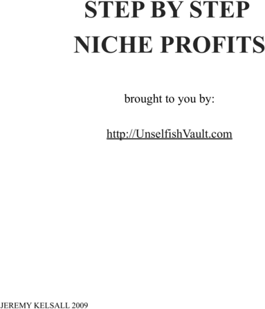 Product picture Step By Step Niche Pofits